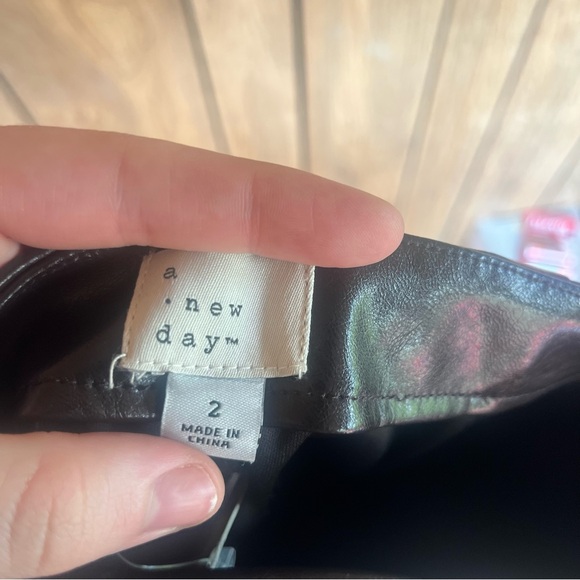 Women's Size 2 Brown Faux Leather Midi Skirt - A New Day - Picture 3 of 10